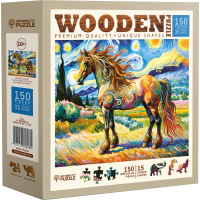 WOODEN CITY Dřevěné puzzle Moderní kůň 150 dílků