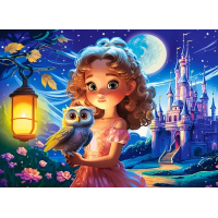 CASTORLAND Puzzle Princezna a sova 70 dílků