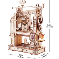 ROBOTIME Rokr Svítící 3D dřevěné puzzle Klasický tiskařský stroj 303 dílků