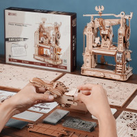 ROBOTIME Rokr Svítící 3D dřevěné puzzle Klasický tiskařský stroj 303 dílků