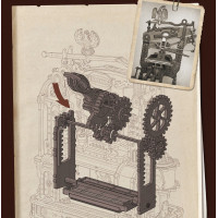 ROBOTIME Rokr Svítící 3D dřevěné puzzle Klasický tiskařský stroj 303 dílků