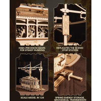 ROBOTIME Rokr 3D dřevěné puzzle Tramvaj 374 dílků