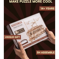 ROBOTIME Rokr 3D dřevěné puzzle Tramvaj 374 dílků