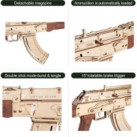 ROBOTIME Rokr 3D dřevěné puzzle AK-47 Assault Rifle 315 dílků