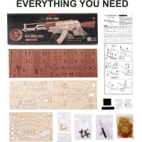 ROBOTIME Rokr 3D dřevěné puzzle AK-47 Assault Rifle 315 dílků
