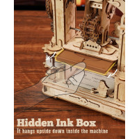 ROBOTIME Rokr Svítící 3D dřevěné puzzle Klasický tiskařský stroj 303 dílků