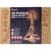 ROBOTIME Rolife Svítící 3D dřevěné puzzle Noc na Eiffelově věži 164 dílků