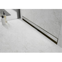 Sprchový žlab do stěny MEXEN FLAT WALL 2v1 - zlatý, 90 cm