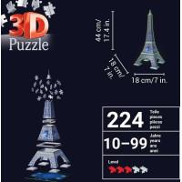 RAVENSBURGER Svítící 3D puzzle Eiffelova věž 224 dílků