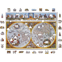 WOODEN CITY Dřevěné puzzle Antická mapa Nova Terrarum 1010 dílků