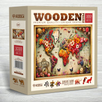 WOODEN CITY Dřevěné puzzle Barevná mapa 1010 dílků