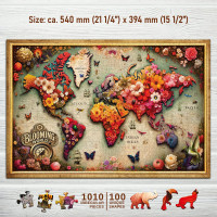 WOODEN CITY Dřevěné puzzle Barevná mapa 1010 dílků