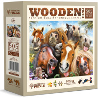 WOODEN CITY Dřevěné puzzle Koně všude kolem 505 dílků