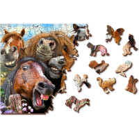 WOODEN CITY Dřevěné puzzle Koně všude kolem 505 dílků