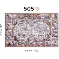 WOODEN CITY Dřevěné puzzle Mapa doby objevů 505 dílků