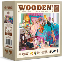 WOODEN CITY Dřevěné puzzle Nezbedná štěňata 505 dílků