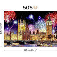 WOODEN CITY Dřevěné puzzle Noční Londýn 505 dílků