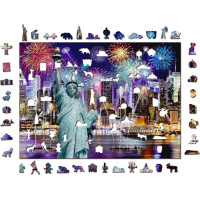 WOODEN CITY Dřevěné puzzle Noční New York 1010 dílků