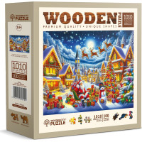 WOODEN CITY Dřevěné puzzle Santova sváteční cesta 1010 dílků