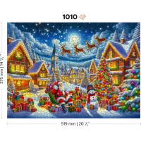 WOODEN CITY Dřevěné puzzle Santova sváteční cesta 1010 dílků