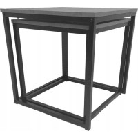 Konferenční stolek DUO CUBE - imitace betonu/černý