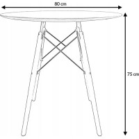 Jídelní stůl CARO 80 cm - bílý