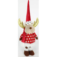 Vánoční sob stojící 58 cm - červený
