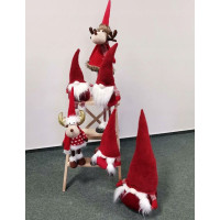 Vánoční sob stojící 58 cm - červený