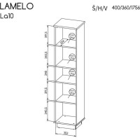 Regál LAMELO LA10 - dub wotan/černý