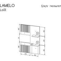Závěsný panel LAMELO LA13 - dub wotan/černý