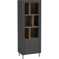 Regál MOSSA MO4 - černý/dub whisky