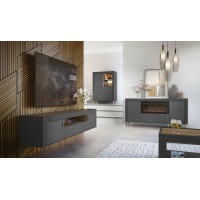 Regál MOSSA MO4 - černý/dub whisky