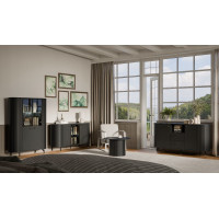 Komoda s vitrínou ZANTE ZA3 - černá