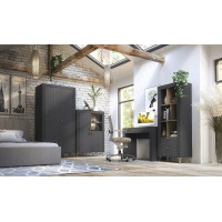 Regál MOSSA MO4 - černý/dub whisky