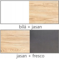 Regál s vitrínou GAPPA GA5 - jasan horský/fresco