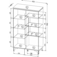Regál s vitrínou GAPPA GA5 - jasan horský/fresco