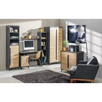 Regál s vitrínou GAPPA GA5 - jasan horský/fresco