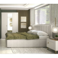 Postel MOSSA MO12 s úložným prostorem - 200x120 cm - krémová