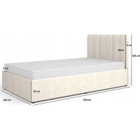 Postel MOSSA MO12 s úložným prostorem - 200x120 cm - krémová