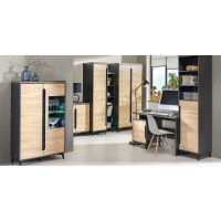 Regál s vitrínou GAPPA GA5 - jasan horský/fresco