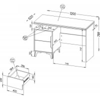 Psací stůl GAPPA GA12 - jasan horský/bílý