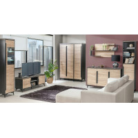 Regál s vitrínou GAPPA GA5 - jasan horský/fresco