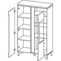 Regál s vitrínou GAPPA GA5 - jasan horský/fresco
