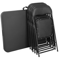 Sestava cateringového nábytku FETA BLACK (stůl 180 cm + 6 židlí BASICO) - černá