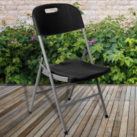 Sestava cateringového nábytku FETA BLACK (stůl 180 cm + 6 židlí) - černá