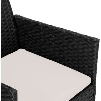 Sestava zahradního ratanového nábytku MAGNOLIA - černá/béžová