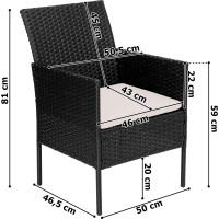 Sestava zahradního ratanového nábytku MAGNOLIA - černá/béžová