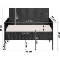 Sestava zahradního ratanového nábytku MAGNOLIA - černá/béžová