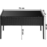 Sestava zahradního ratanového nábytku MAGNOLIA - černá/béžová