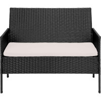 Sestava zahradního ratanového nábytku MAGNOLIA - černá/béžová